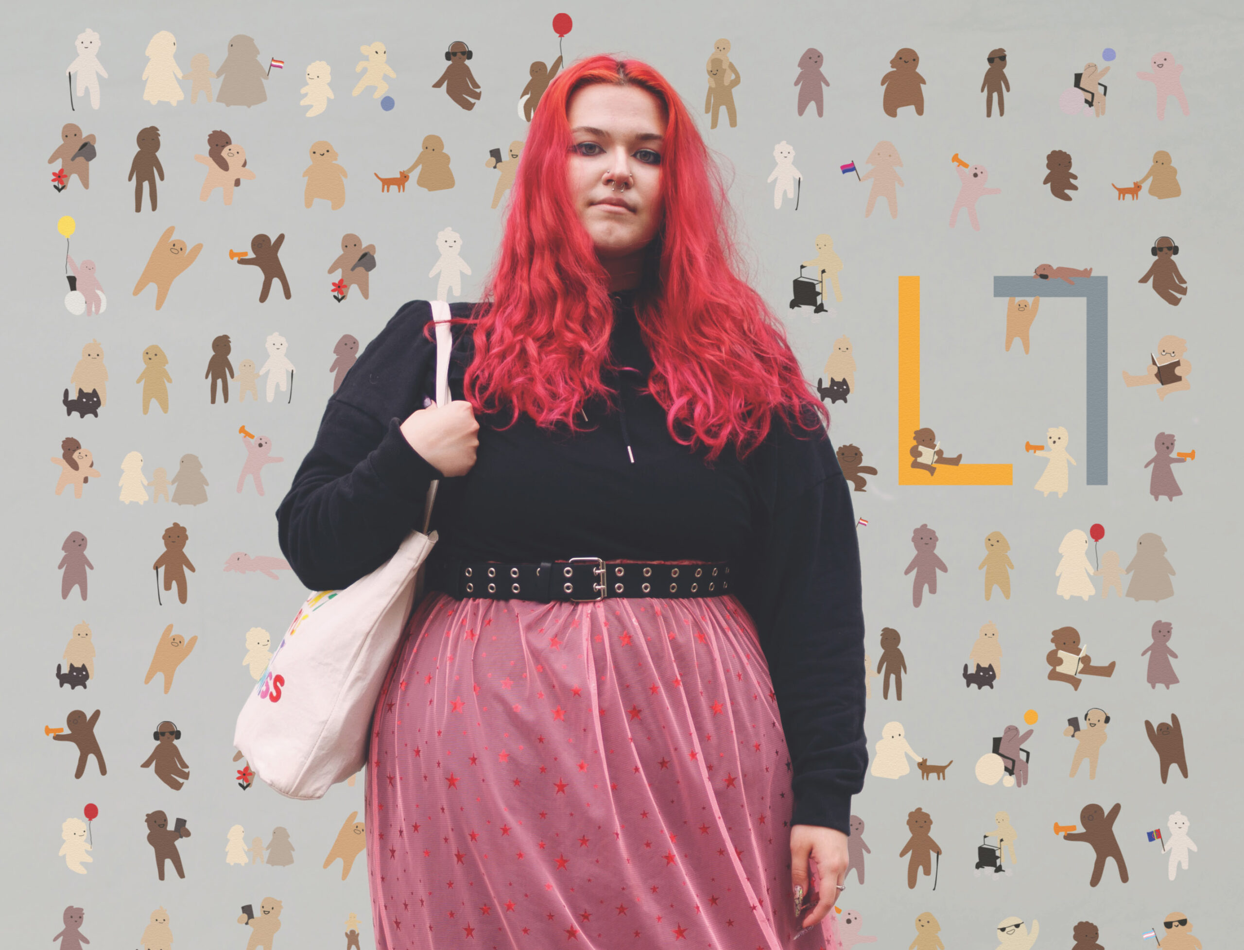 Bilde av en dame med rødt hår.