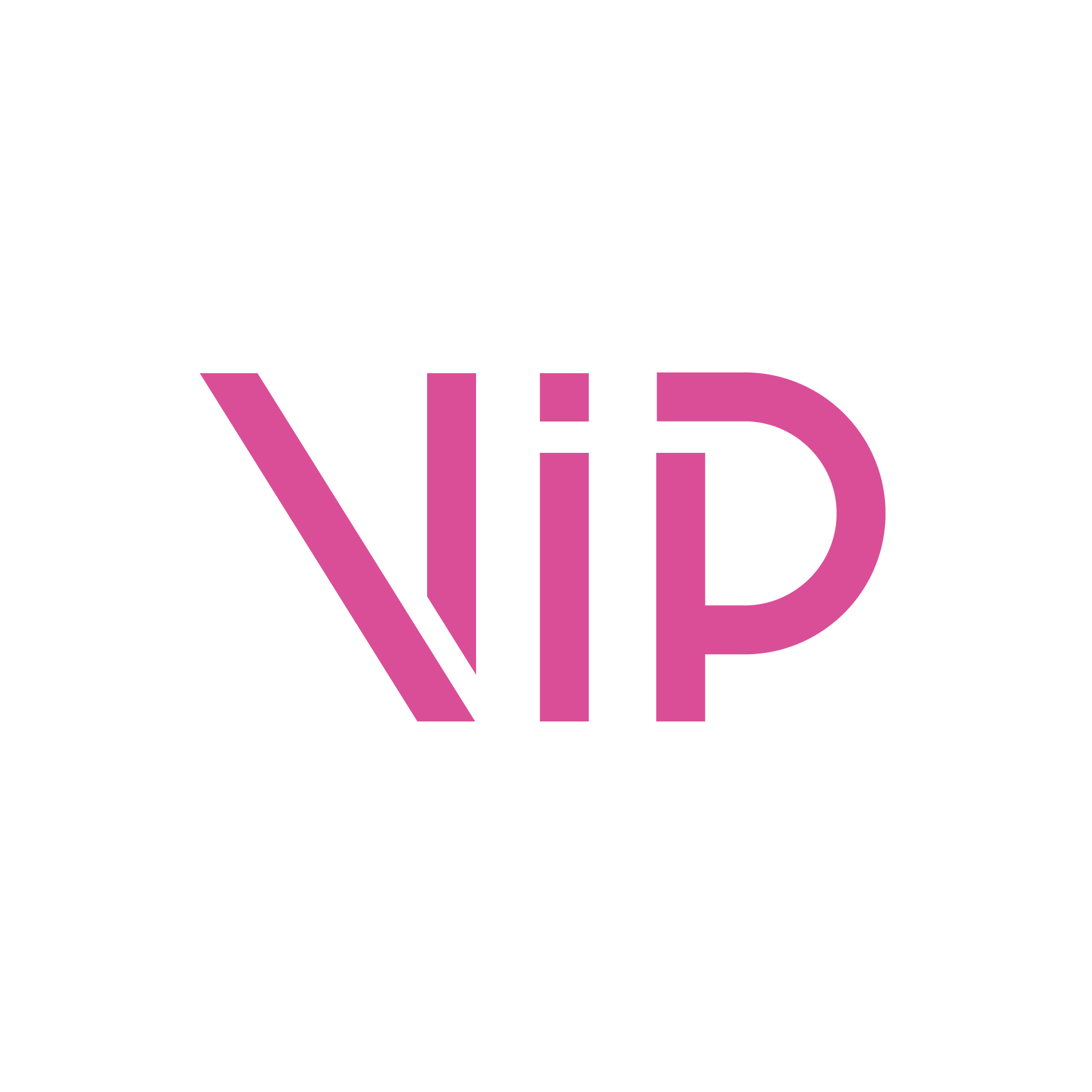 Bokstavene VIP i rosa.