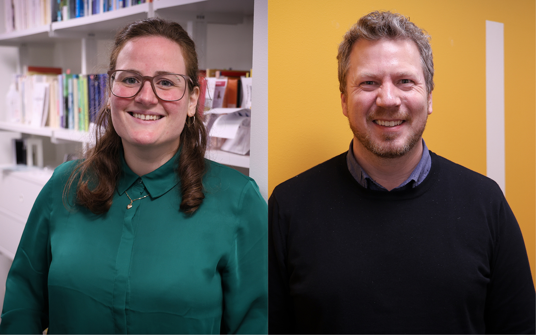 Kristina Miklavic og Erik Skjelstad ser i kamera og smiler.