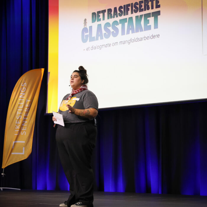 Carina Carlsen på scenen.