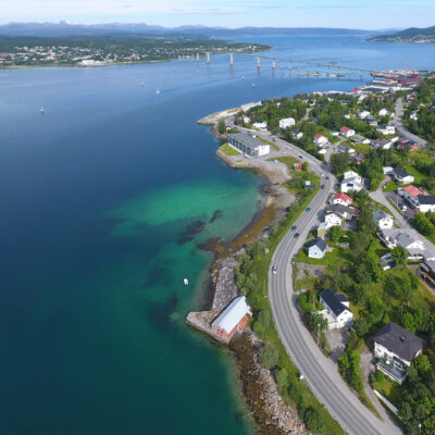 Flyfoto over Finnsnes.